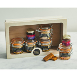 Le Coffret dégustation (4 foie gras + 1 préparation à base de foie gras + 2 confits) 550g