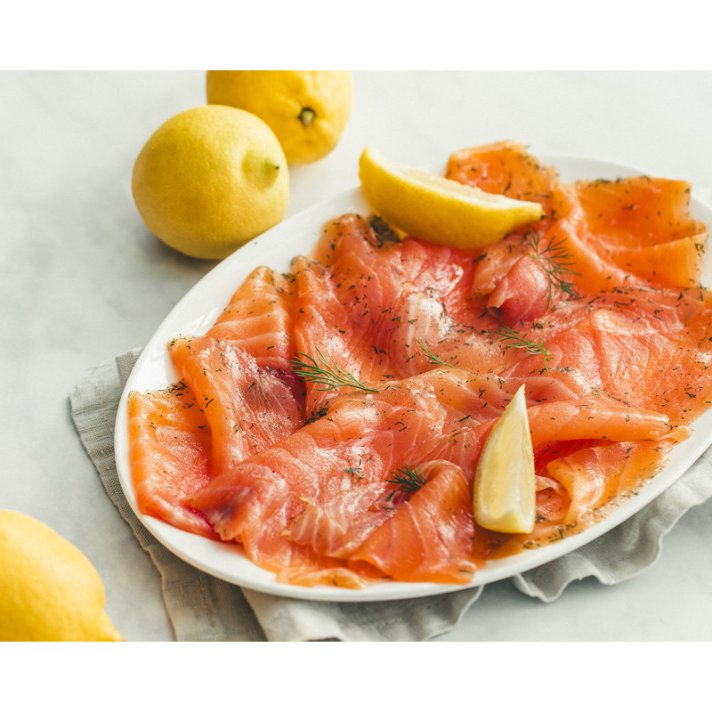 Gravlax de saumon mariné à l'aneth 8 tranches